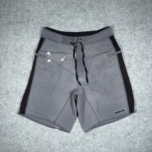 Patagonia Board Shorts Mens 31 Grey Stretch Wavefarer Surf Swim Trunks